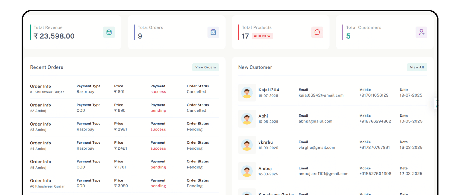 Product Listing
